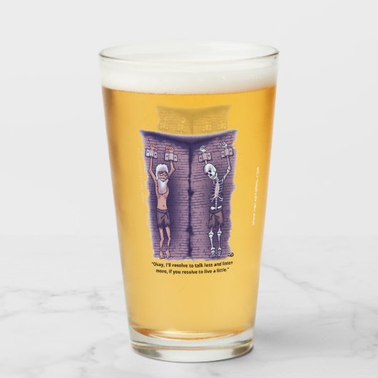 Leef een beetje bier glas (Voorkant gevuld)