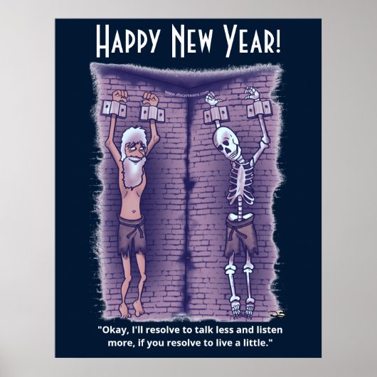 Leef een beetje donkerblauw poster (Voorkant)