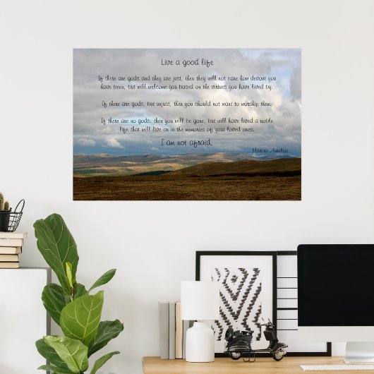 Leef een goed leven - Marcus Aurelius Poster (Thuiskantoor)