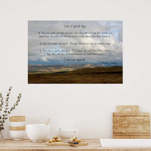 Leef een goed leven - Marcus Aurelius Poster (Keuken)