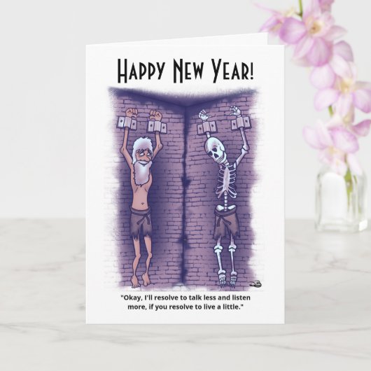 Leef een kleine nieuwjaarskaart kaart (Orchidee)