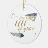Leef een leven vol met Grace Kerstversiering Keramisch Ornament (Links)