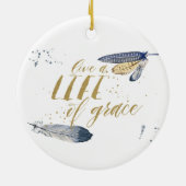Leef een leven vol met Grace Kerstversiering Keramisch Ornament (Achterkant)