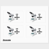 Leef een onderzocht leven (microscoop) rechthoekige sticker (Vel)