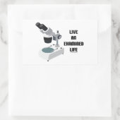 Leef een onderzocht leven (microscoop) rechthoekige sticker (Tas)
