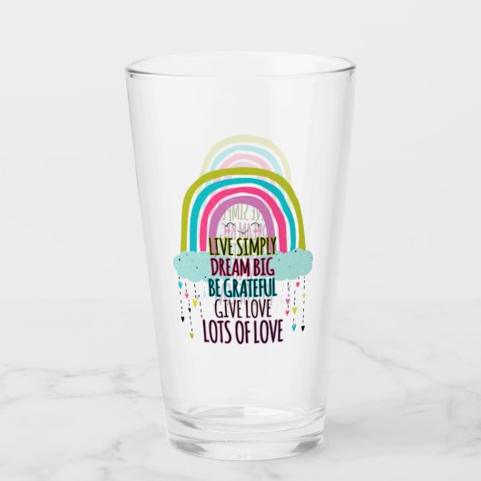 Leef Eenvoudig, Droom Groot, Wees Dankbaar, Geef L Glas (Voorkant)