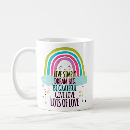 Leef Eenvoudig, Droom Groot, Wees Dankbaar, Geef L Koffiemok (Links)