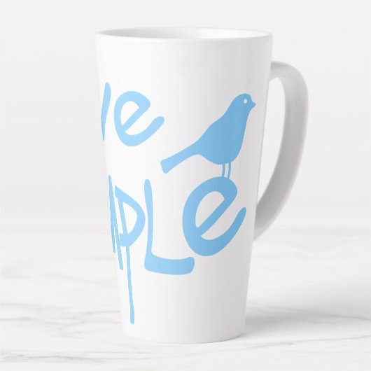 Leef Eenvoudig Latte Mok (Rechterhoek)