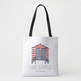 Leef Eenvoudige Quote Zeevaart Zomer Strandhut Cab Tote Bag