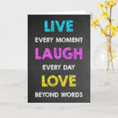 Leef elk moment elke dag weer Laugh Kaart (Gele Bloem)