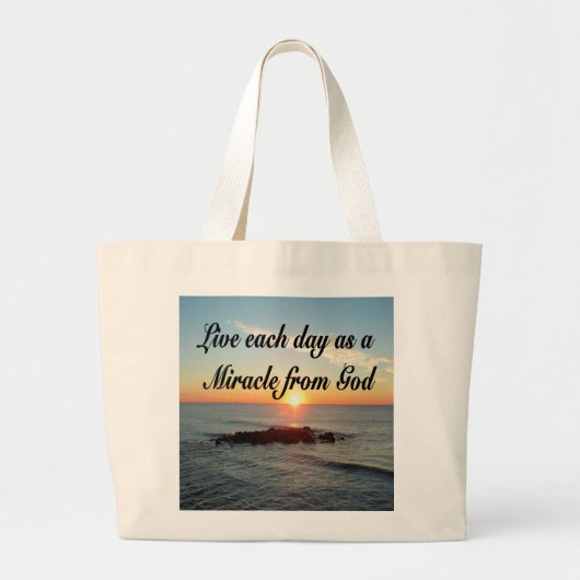 LEEF ELKE DAG ALS EEN WONDER VAN GOD GROTE TOTE BAG (Voorkant)