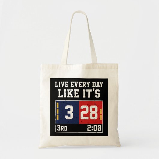 Leef elke dag alsof het 28-3 Football is Tote Bag (Voorkant)