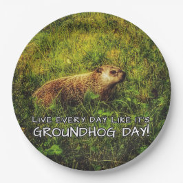 Leef elke dag alsof het Groundhog Day is! borden Papieren Bordje