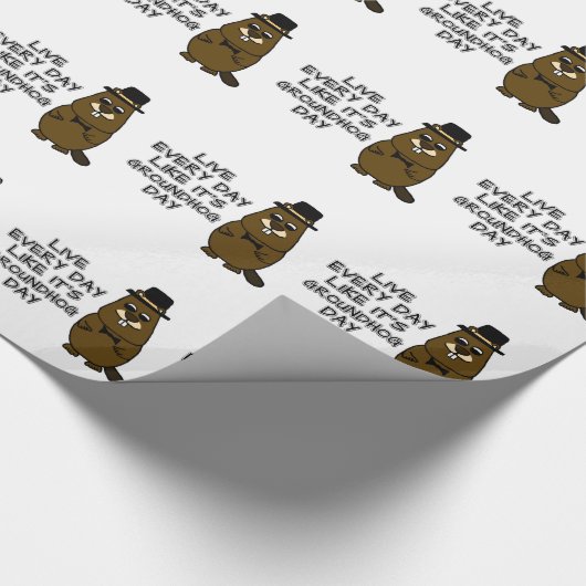 Leef elke dag alsof het Groundhog Day is! Cadeaupapier (Hoek)