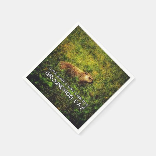 Leef elke dag alsof het Groundhog Day is. Servetten (Hoek)