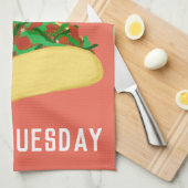 Leef elke dag alsof het TACO TUESDAY rood is Theedoek (Quarter Fold)