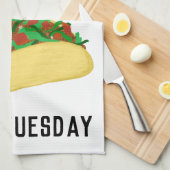 Leef elke dag alsof het TACO TUESDAY White is Theedoek (Quarter Fold)