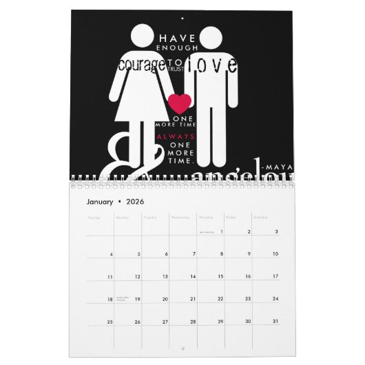 Leef elke dag met liefde. kalender (Jan 2026)