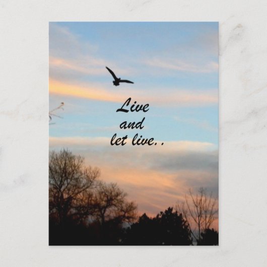 Leef en laat leven briefkaart (Voorkant)