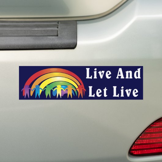 Leef en laat leven bumpersticker (Op auto)