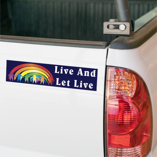 Leef en laat leven bumpersticker (Op Truck)