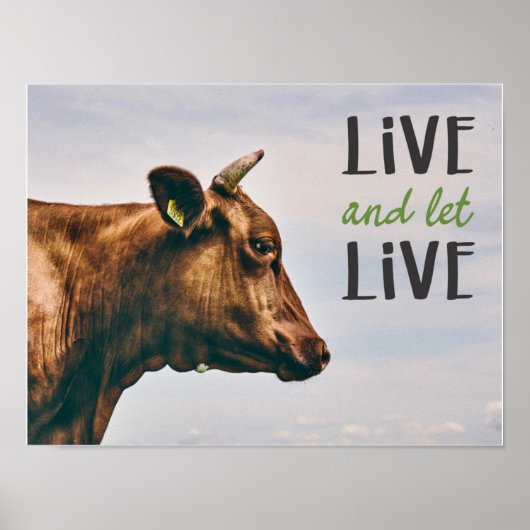 "Leef en laat leven" vegan Poster (Voorkant)