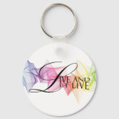 Leef en laat live wijsheid typografie citeren sleutelhanger (Voorkant)