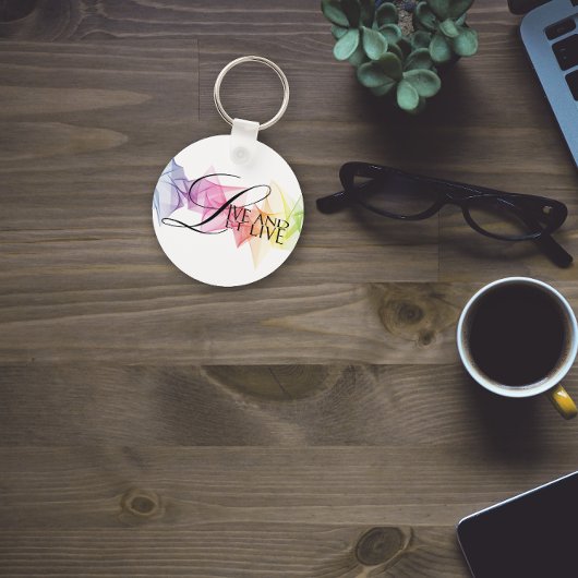 Leef en laat live wijsheid typografie citeren sleutelhanger