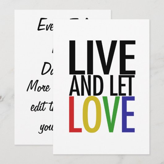 Leef en laat LOVE Kaart (Voorkant / Achterkant)