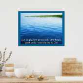 Leef gewoon, hou genereus, zorg diep, POSTER (Keuken)