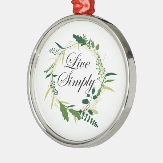 Leef gewoon Inspirerend bloemen Metalen Ornament (Links)