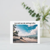 Leef goed, hou van veel en lach vaak. briefkaart (Staand voorkant)