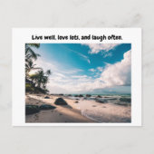 Leef goed, hou van veel en lach vaak. briefkaart (Voorkant)
