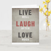 Leef goed, lach vaak, hou veel van kaart (Gele Bloem)