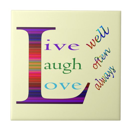 Leef goed, Laugh Vaak, Love Altijd by STaylor Tegeltje (Voorkant)