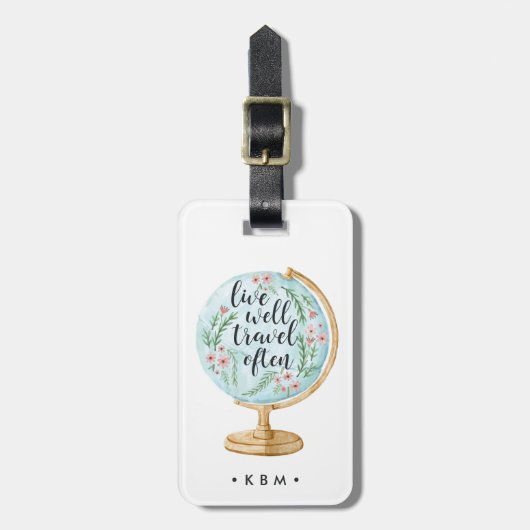 Leef goed, reis vaak bagagelabel (Voorkant verticaal)