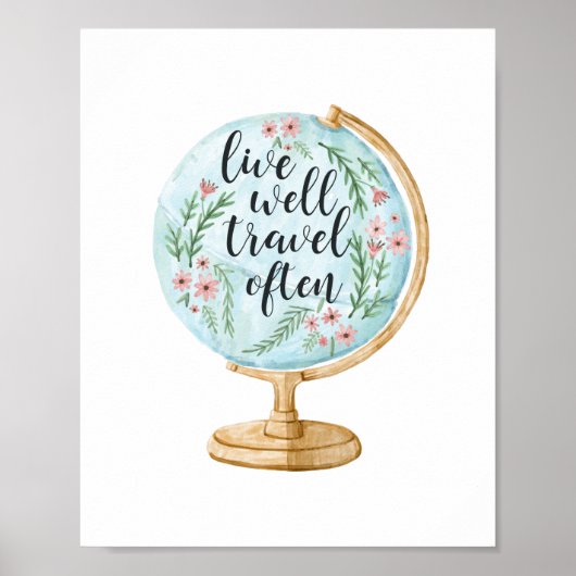 Leef goed, reis vaak poster (Voorkant)