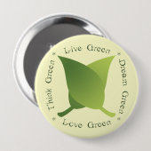 Leef groen, denk groen, droom groen, liefde groen ronde button 4,0 cm (Voorkant /achterkant)