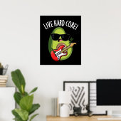 Leef Hard Core Grappige Avocado Rots Punt Donkere Poster (Thuiskantoor)