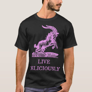 Leef heerlijk in roze t-shirt