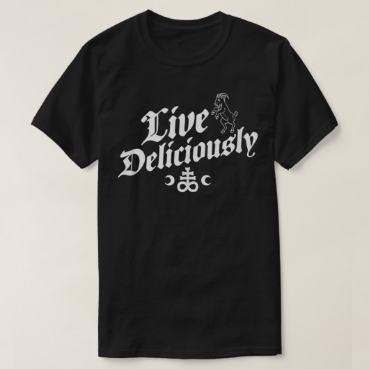 Leef heerlijk verdrietig occult t-shirt (Design voorkant)