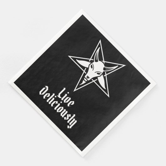 Leef heerlijk zwart Phillip Baphomet Servet (Hoek)