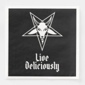 Leef heerlijk zwart Phillip Baphomet Servet (Voorkant)