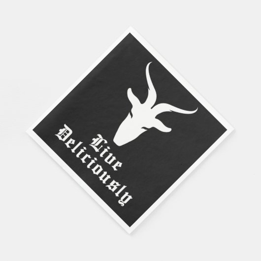 Leef heerlijk zwarte Phillip lunch Servet (Hoek)