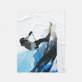 Leef het! - afdaling skiër fleece deken (Voorkant)