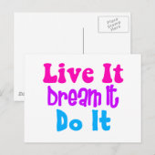 Leef het, droom het, doe het briefkaart (Voorkant / Achterkant)