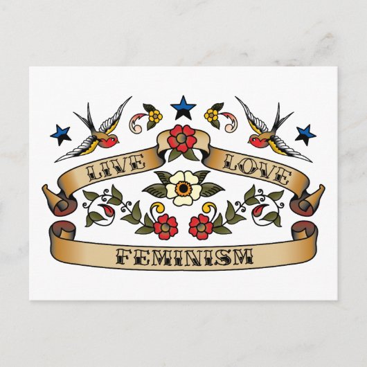 Leef het Feminisme van de Liefde Briefkaart (Voorkant)