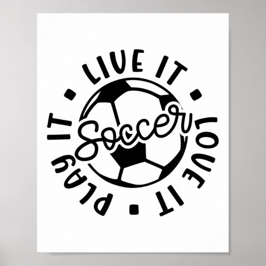 Leef Het Houd Het Speel Het Meisjes Voetbal Schatt Poster (Voorkant)