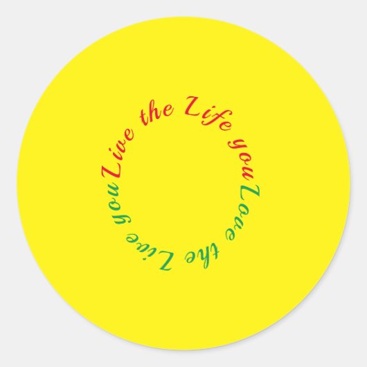 Leef het leven dat je van klassieke ronde sticker  (Voorkant)