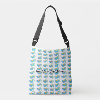 Leef het leven in volle bloei crossbody tas